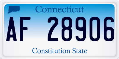 CT license plate AF28906