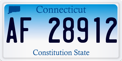 CT license plate AF28912