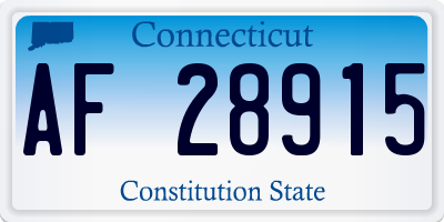 CT license plate AF28915