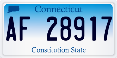 CT license plate AF28917