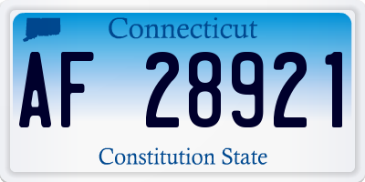 CT license plate AF28921