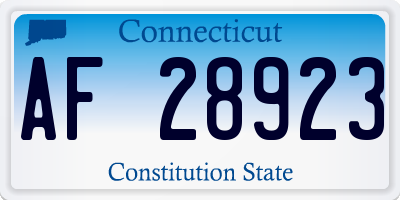 CT license plate AF28923