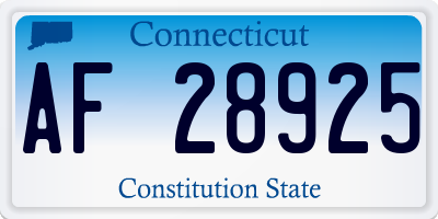CT license plate AF28925