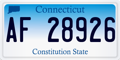 CT license plate AF28926