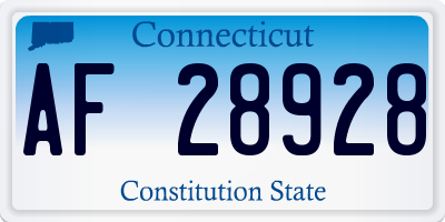 CT license plate AF28928