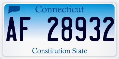 CT license plate AF28932