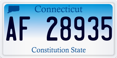 CT license plate AF28935