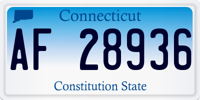 CT license plate AF28936