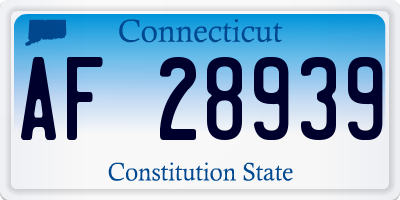 CT license plate AF28939