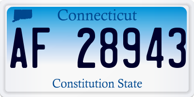 CT license plate AF28943