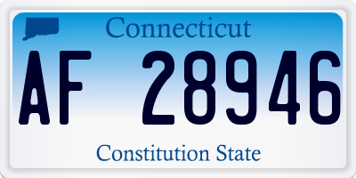CT license plate AF28946