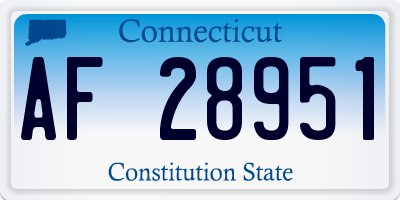 CT license plate AF28951