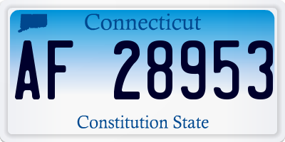 CT license plate AF28953