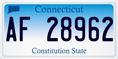 CT license plate AF28962