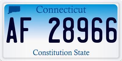 CT license plate AF28966