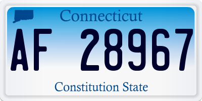 CT license plate AF28967