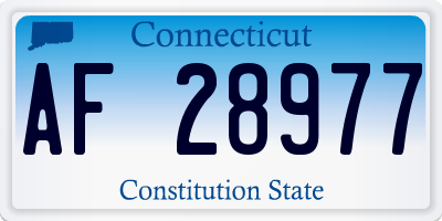 CT license plate AF28977