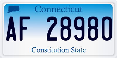 CT license plate AF28980