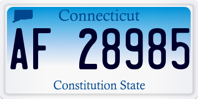 CT license plate AF28985