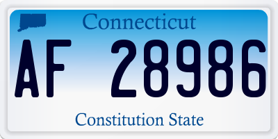 CT license plate AF28986