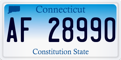CT license plate AF28990