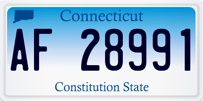 CT license plate AF28991