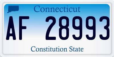 CT license plate AF28993