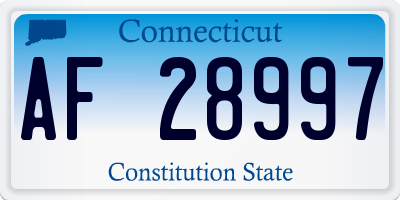 CT license plate AF28997