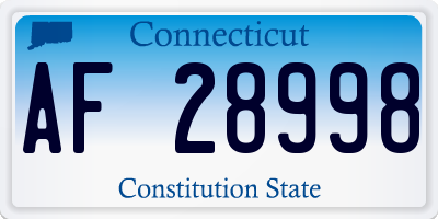 CT license plate AF28998
