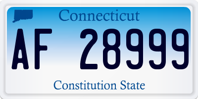 CT license plate AF28999