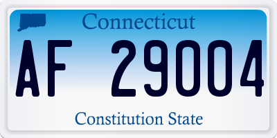 CT license plate AF29004