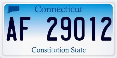 CT license plate AF29012