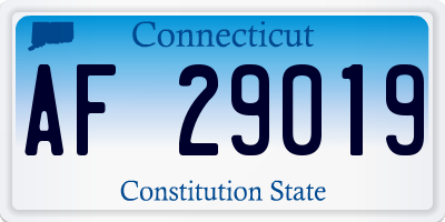 CT license plate AF29019