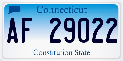 CT license plate AF29022