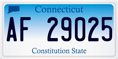 CT license plate AF29025
