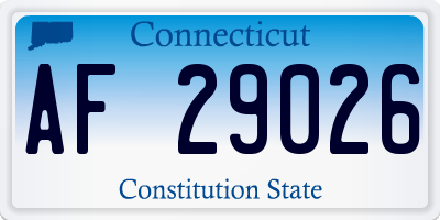 CT license plate AF29026