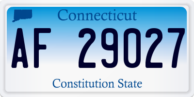 CT license plate AF29027
