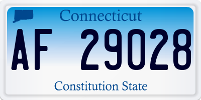 CT license plate AF29028