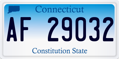CT license plate AF29032