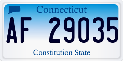 CT license plate AF29035