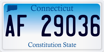 CT license plate AF29036