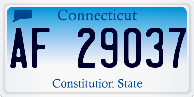 CT license plate AF29037