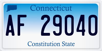CT license plate AF29040