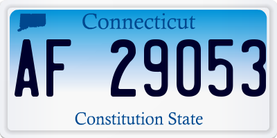 CT license plate AF29053