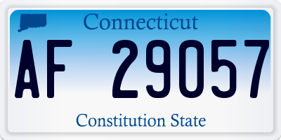CT license plate AF29057