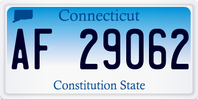CT license plate AF29062