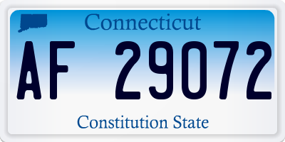 CT license plate AF29072