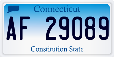 CT license plate AF29089