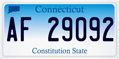CT license plate AF29092