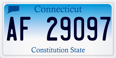 CT license plate AF29097